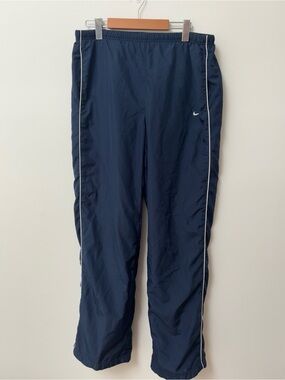 vintage navy blue Nike nylon track pants